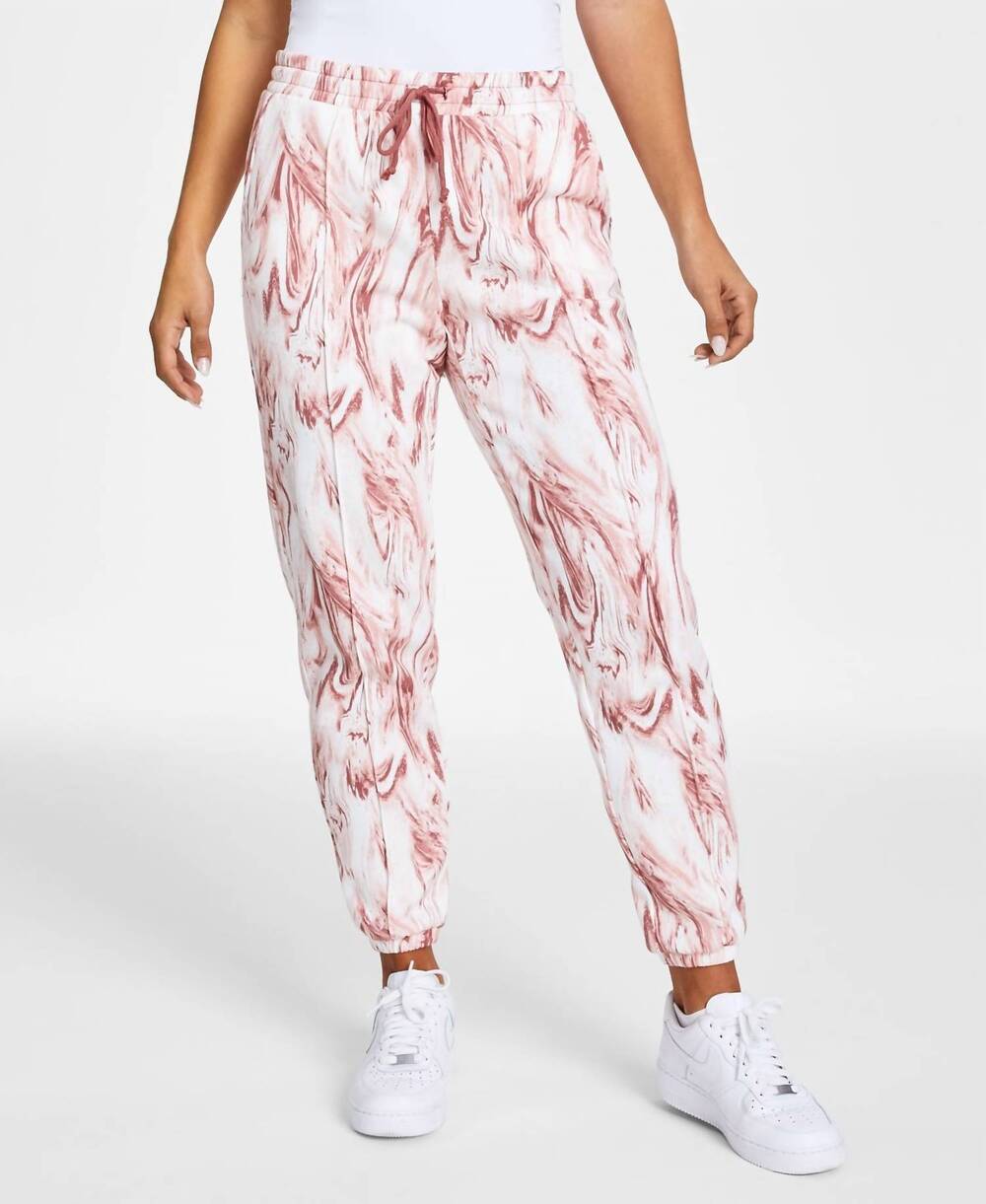 NEW JENNI BY JENNIFER MOORE women's sleep jogger pants in marble - rose